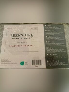 NWT - Berkshire Velvetsoft Full Sheet Set